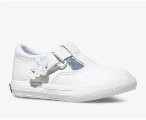 Daphne Kid's T-strap Sneaker - White Leather