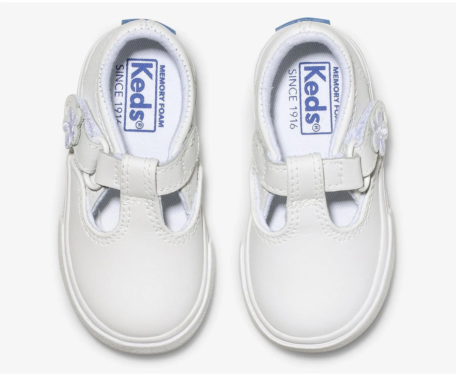 Daphne Kid's T-strap Sneaker - White Leather