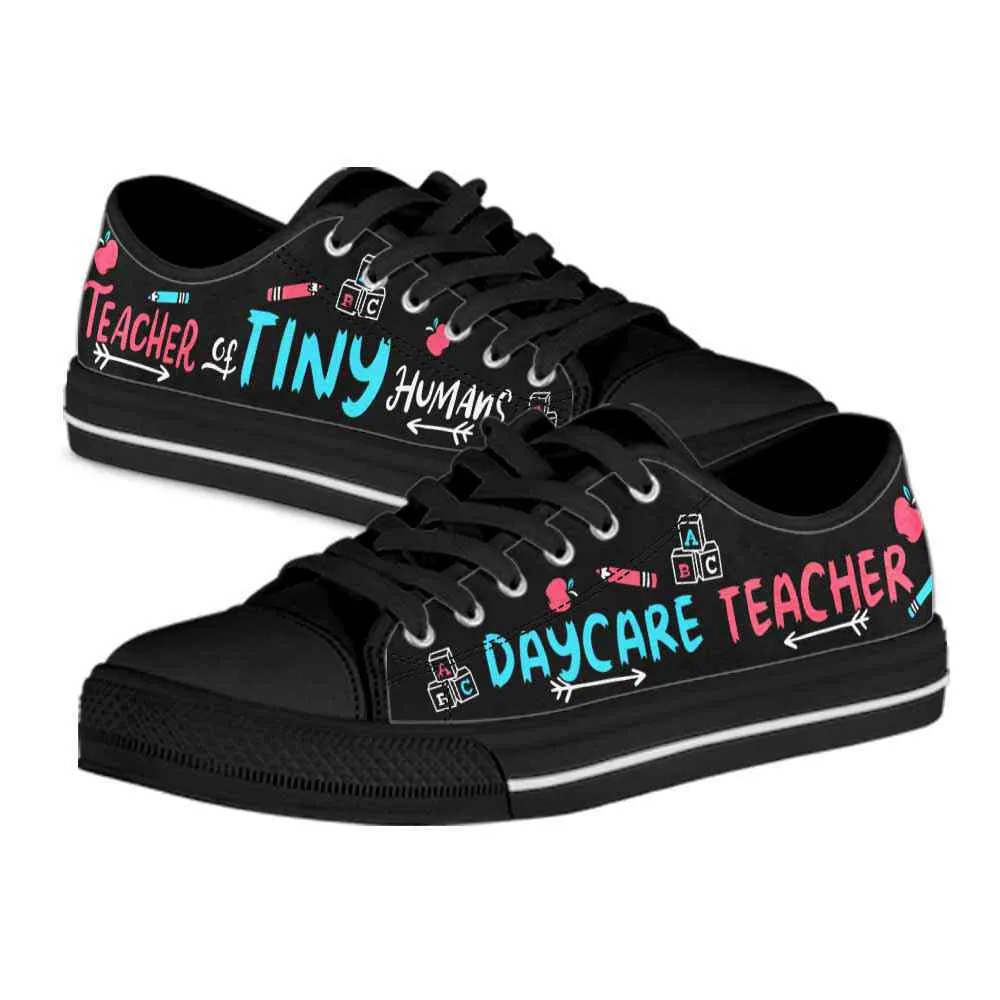 Daycare Teacher Teacher Of Tiny Humans Low Top Shoes, Teacher Shoes, Low Top Sneakers