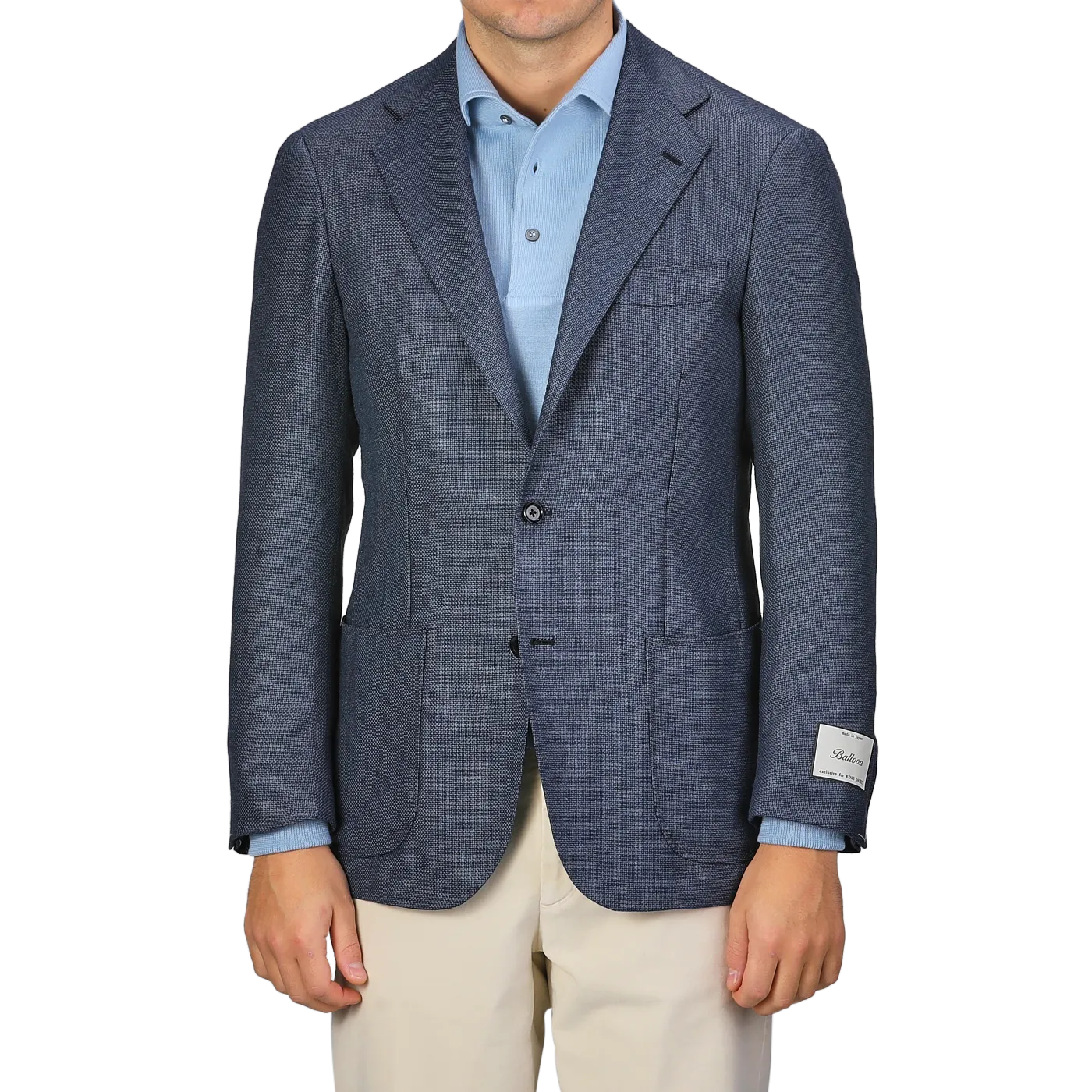 Denim Blue Wool Balloon Travel Blazer