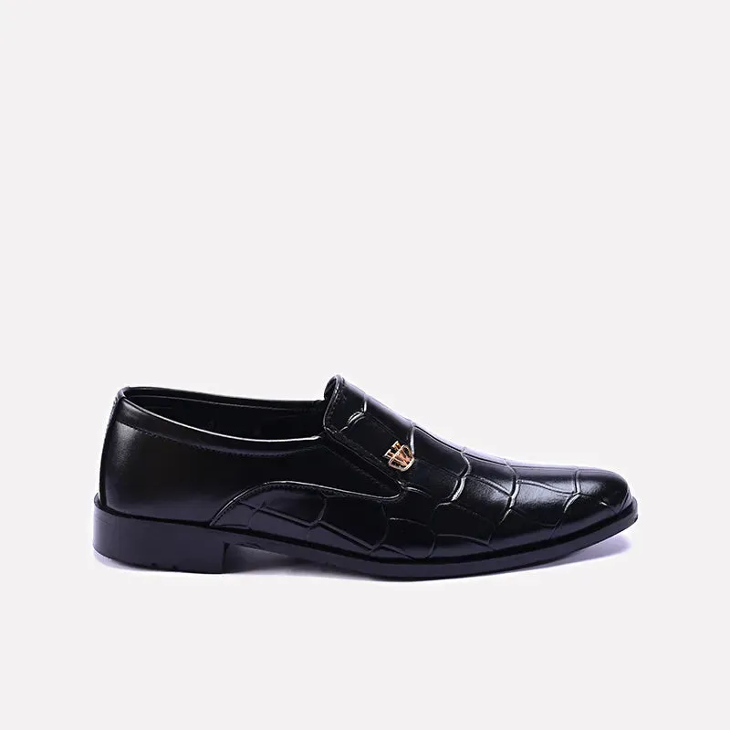 Dicaprio Black Quilted Formal Shoes 0111103