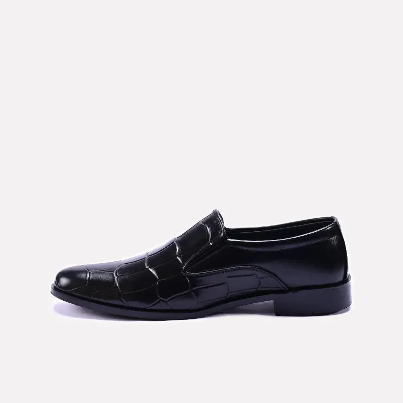 Dicaprio Black Quilted Formal Shoes 0111103