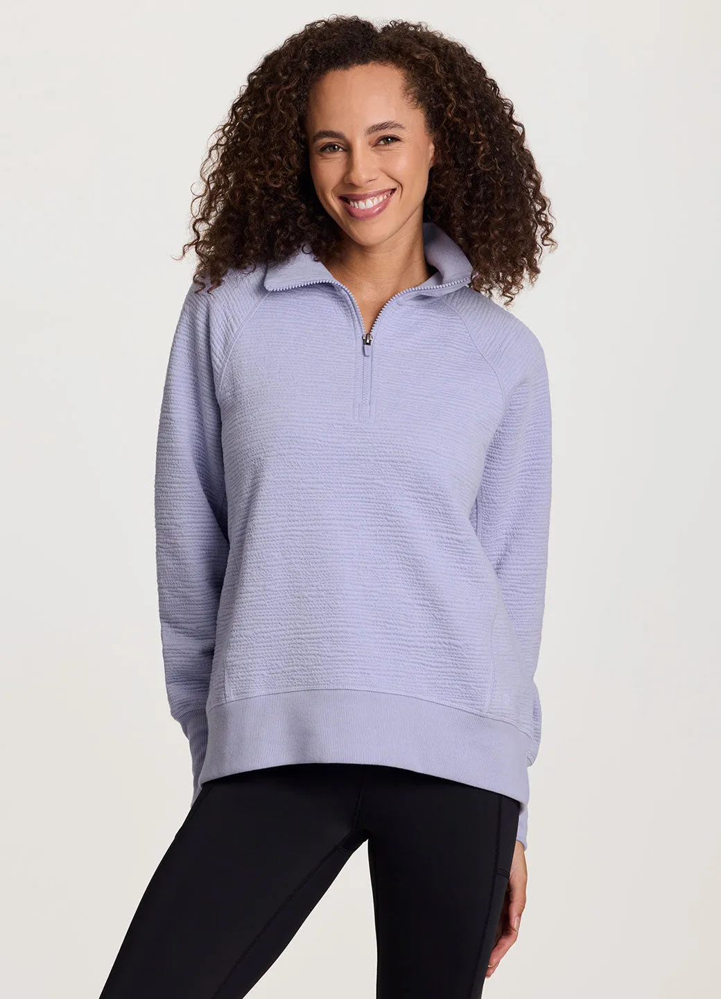 Easy Living Textured 1/4 Zip Pullover