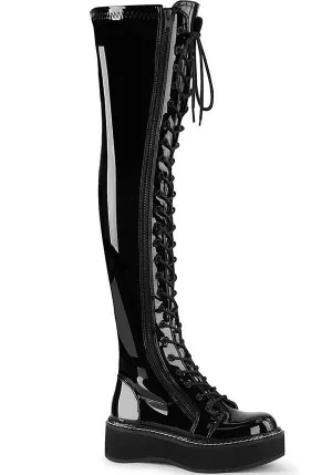 EMILY-375 [Black Patent] | BOOTS [PREORDER]