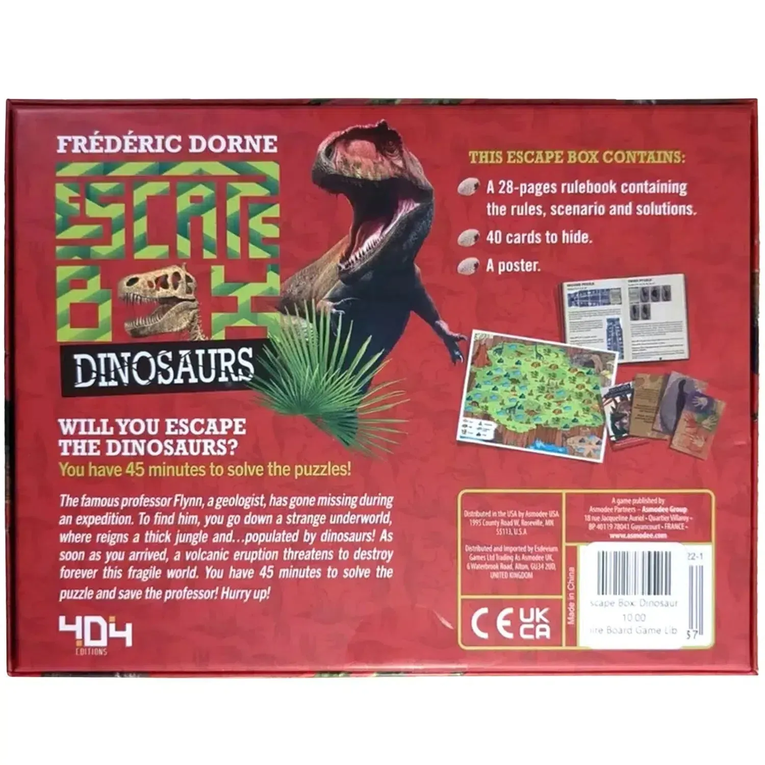 Escape Box Dinosaurs - Cooperative Dinosaur Board Game for Family, Adults, and Children (2-5 Players, Ages 7 )