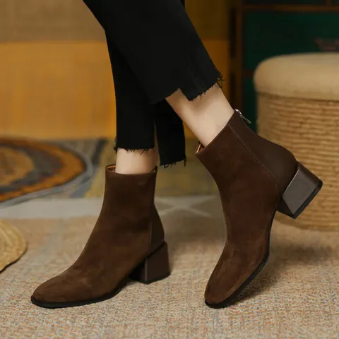 Fae - Block Heel Ankle Boots