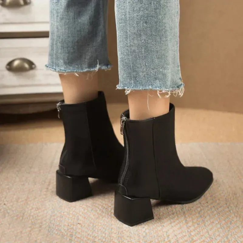 Fae - Block Heel Ankle Boots