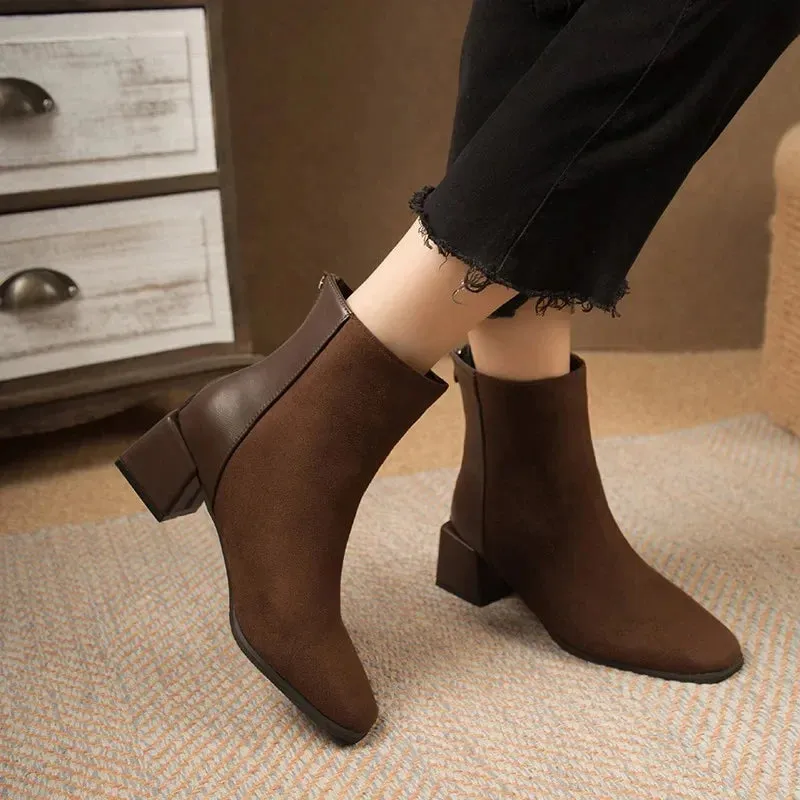 Fae - Block Heel Ankle Boots