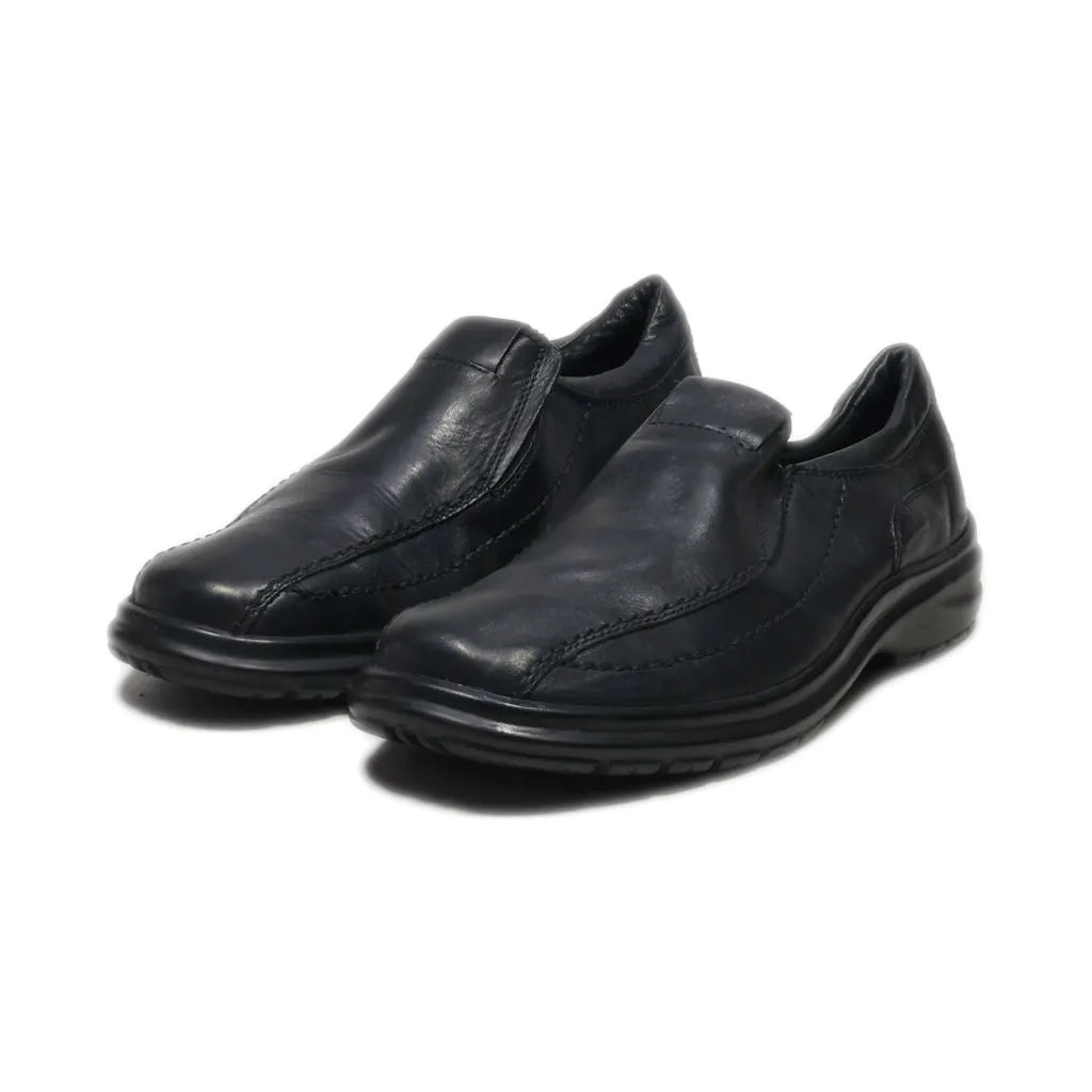 Falcon Formal Slip Ons Leather Black Colour For Men