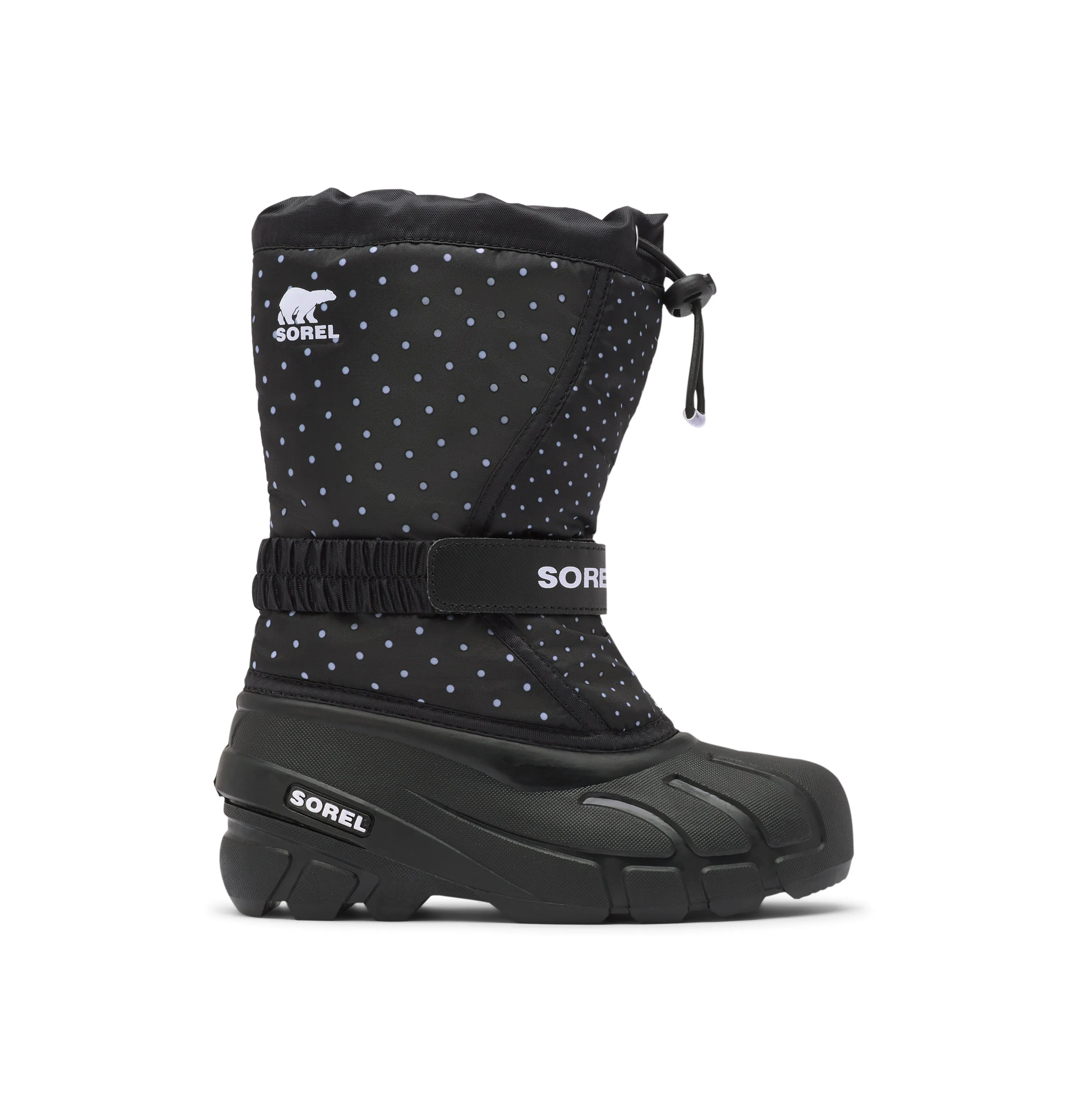 Flurry Printed Kid's Insulated Snow Boot - Black/Dots