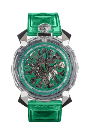 GaGà Milano Watch Crystal 46mm Skeleton Green