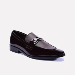 Gareth Maroon Glossy Dress Shoes 0111132