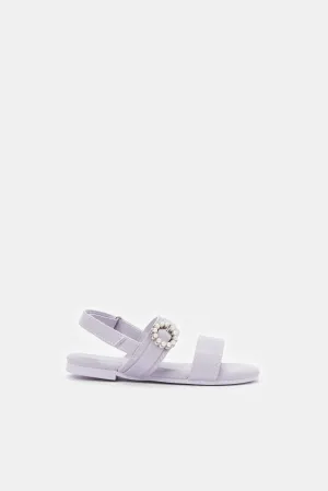 Girls Lilac Pearl Backstrap Sandal