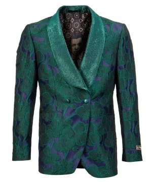 Green Floral Empire Blazer