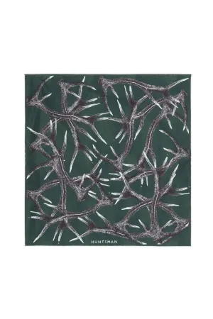 Green Silk Stag Pocket Square