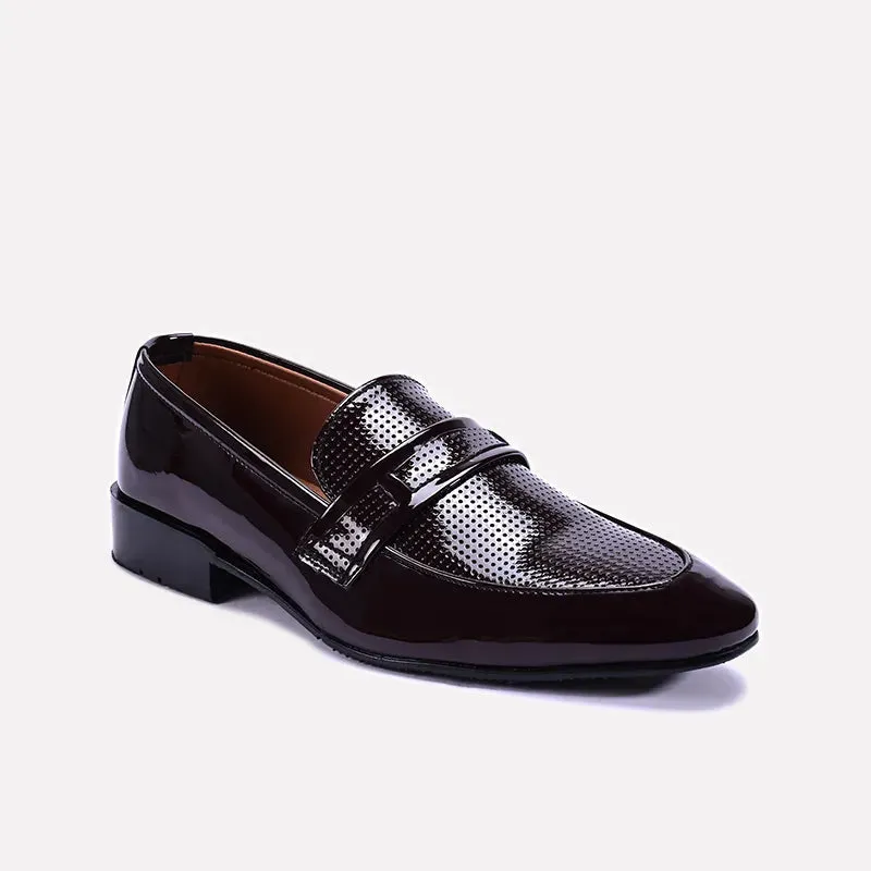 Harrington Maroon Perforated Dress Shoes 0111151