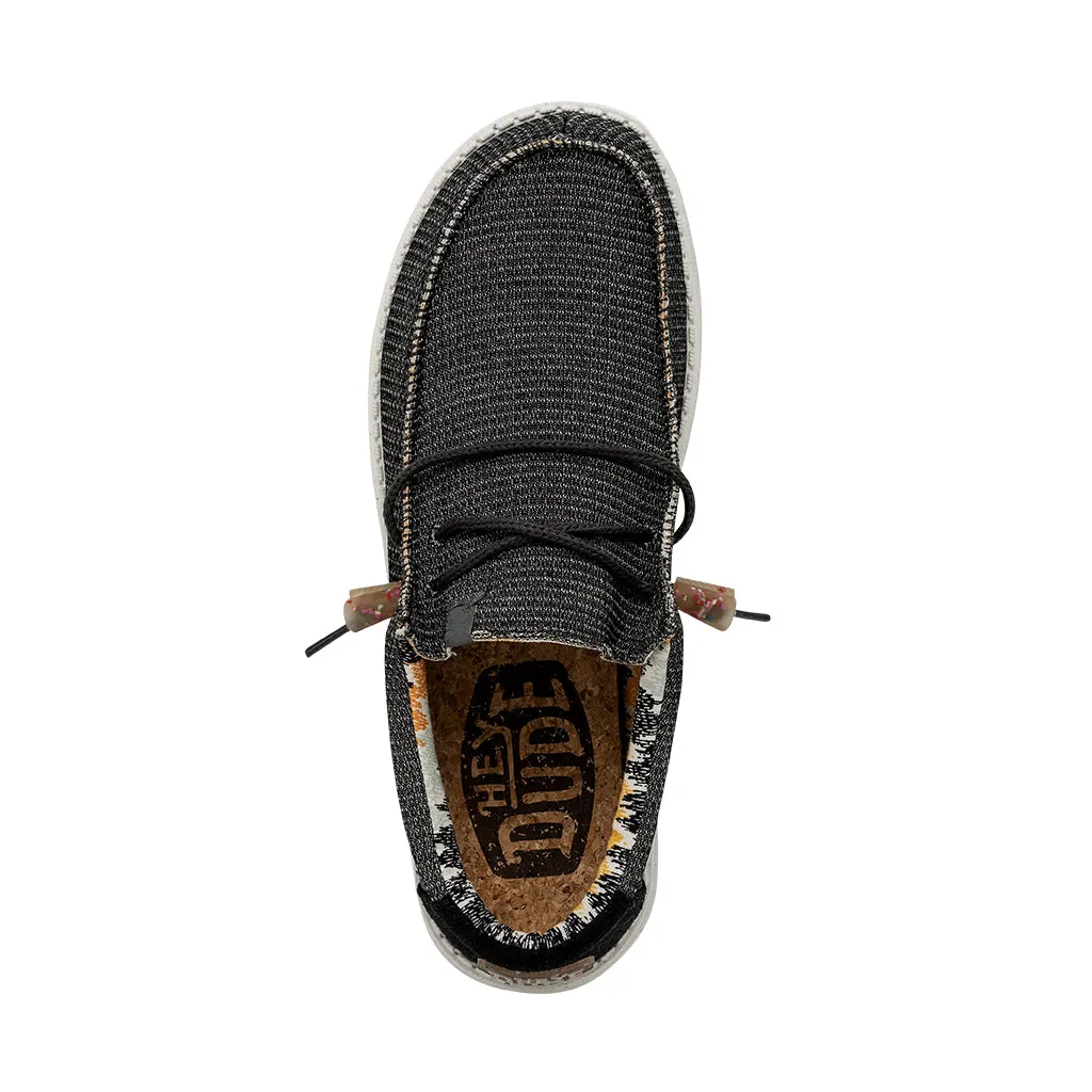 Hey Dude Wally Knit Charcoal Men's Slip On Organic Cotton Canvas Shoes