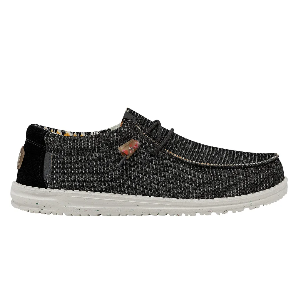 Hey Dude Wally Knit Charcoal Men's Slip On Organic Cotton Canvas Shoes