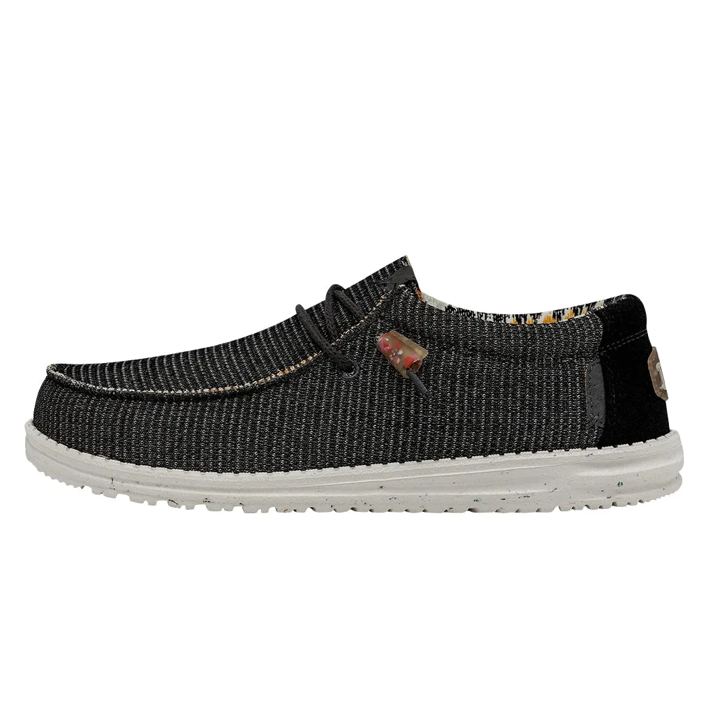 Hey Dude Wally Knit Charcoal Men's Slip On Organic Cotton Canvas Shoes