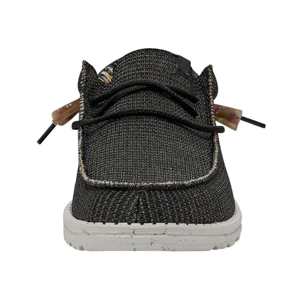 Hey Dude Wally Knit Charcoal Men's Slip On Organic Cotton Canvas Shoes