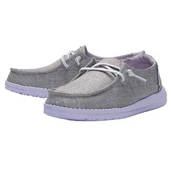 Hey Dude Wendy Youth Sparkling Grey Lilac