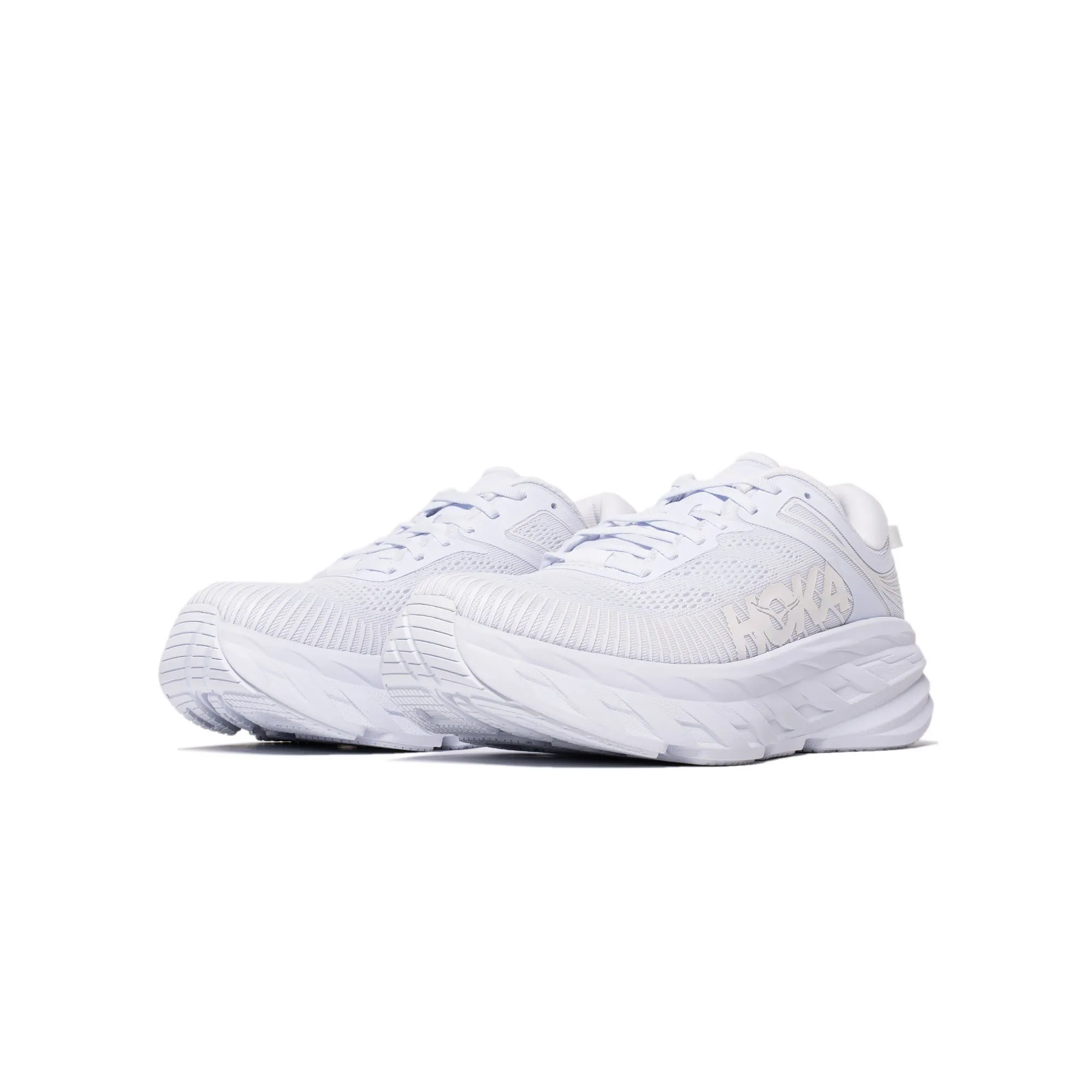 Hoka Mens Bondi 7 'White' Shoes