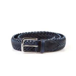 Horween Ink Cavalier Leather Belt - Plaited