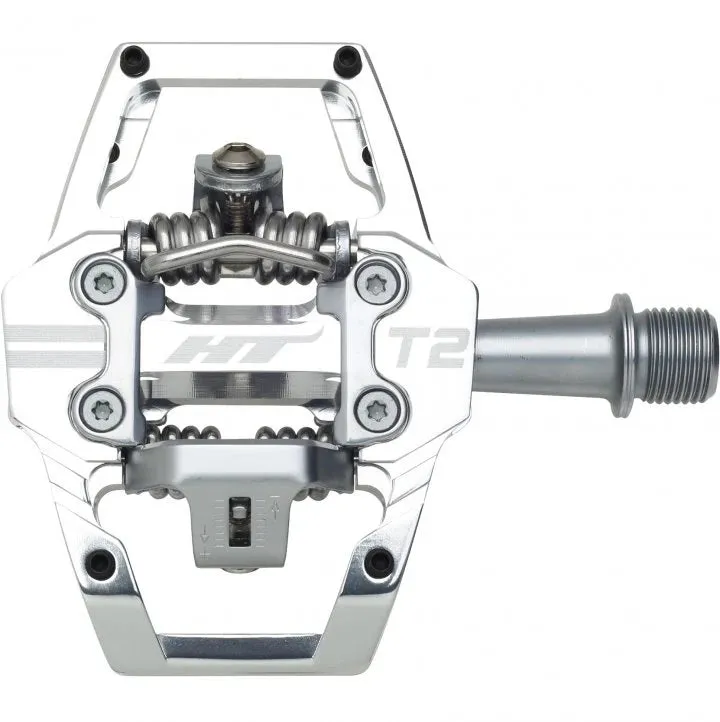 HT Compoments T2 Enduro Race Clipless Pedals Silver