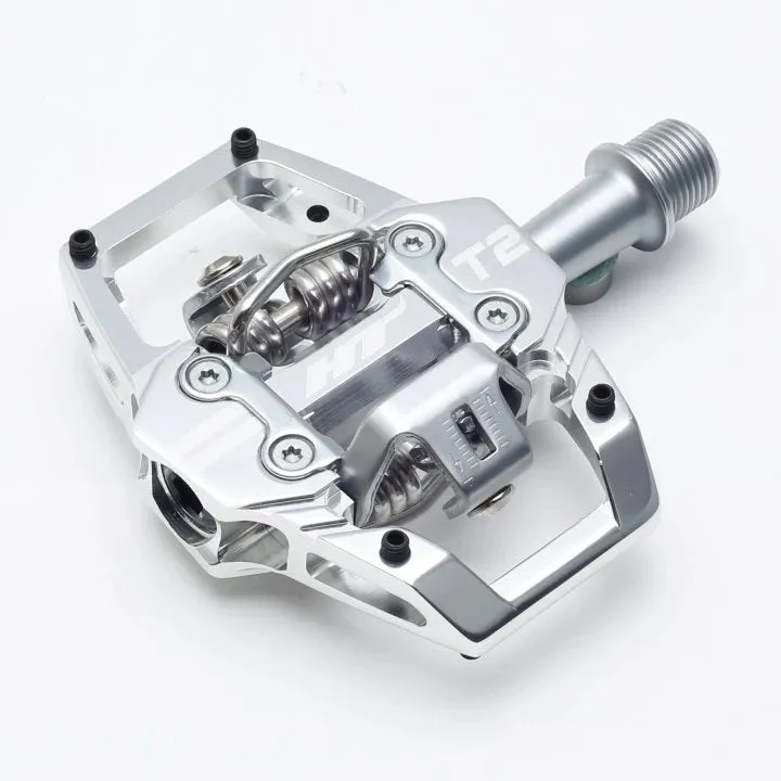 HT Compoments T2 Enduro Race Clipless Pedals Silver