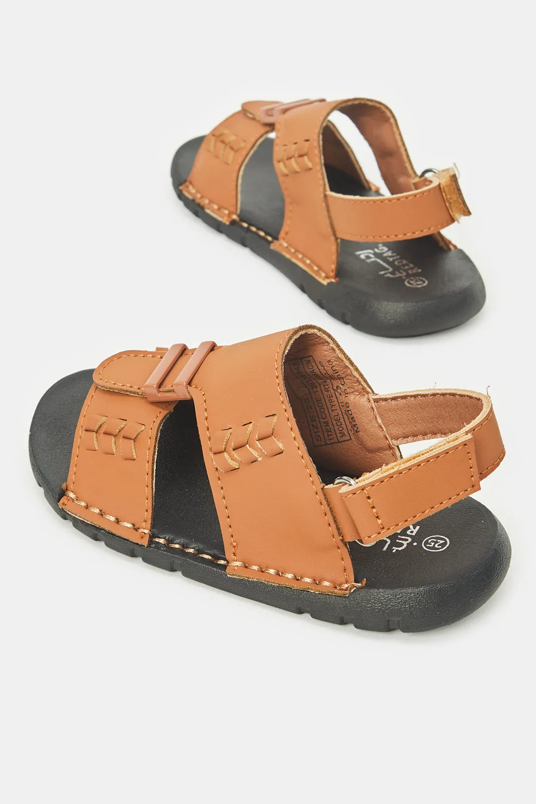 Infant Boys Brown Textured Sandal