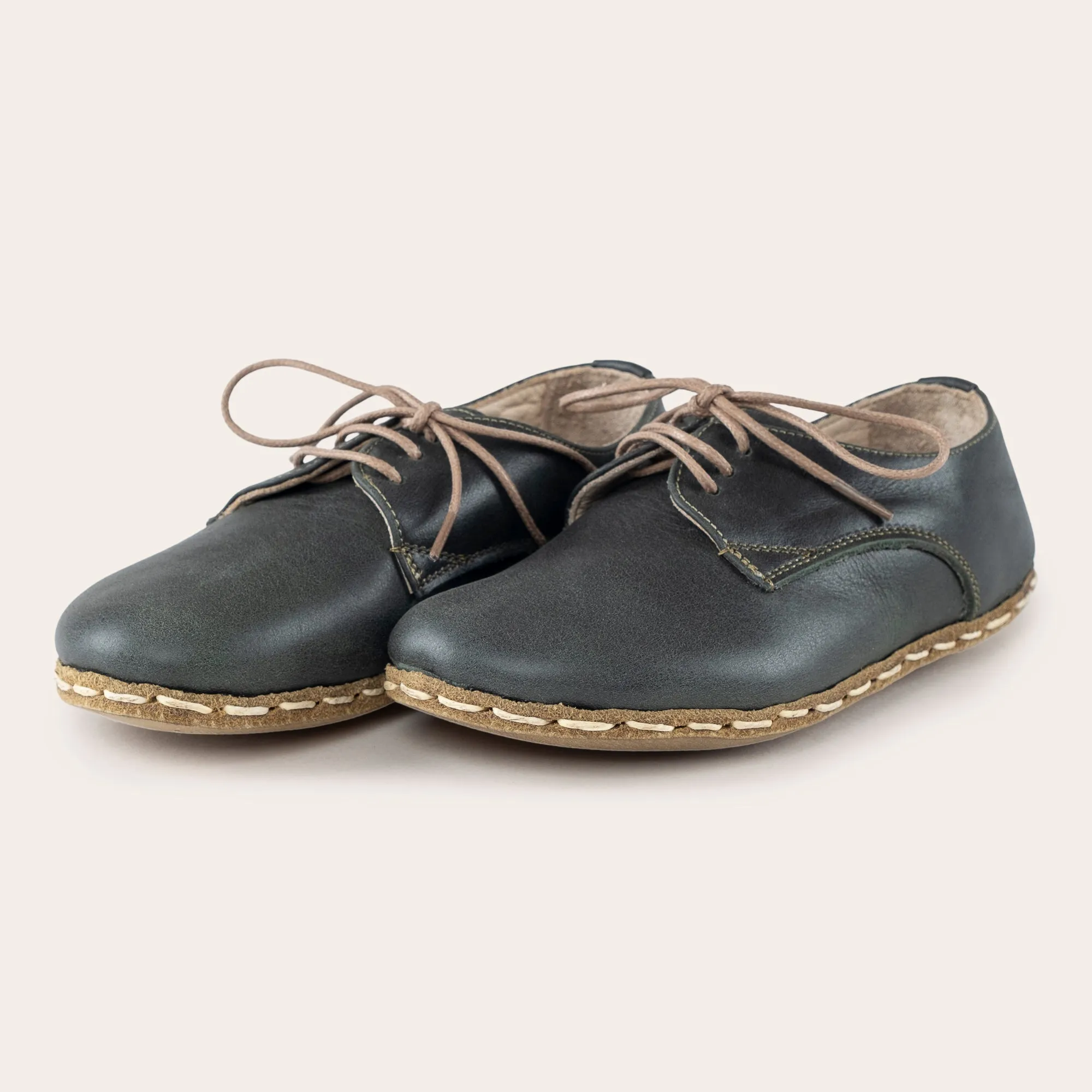 Kid's Green Barefoot Oxfords