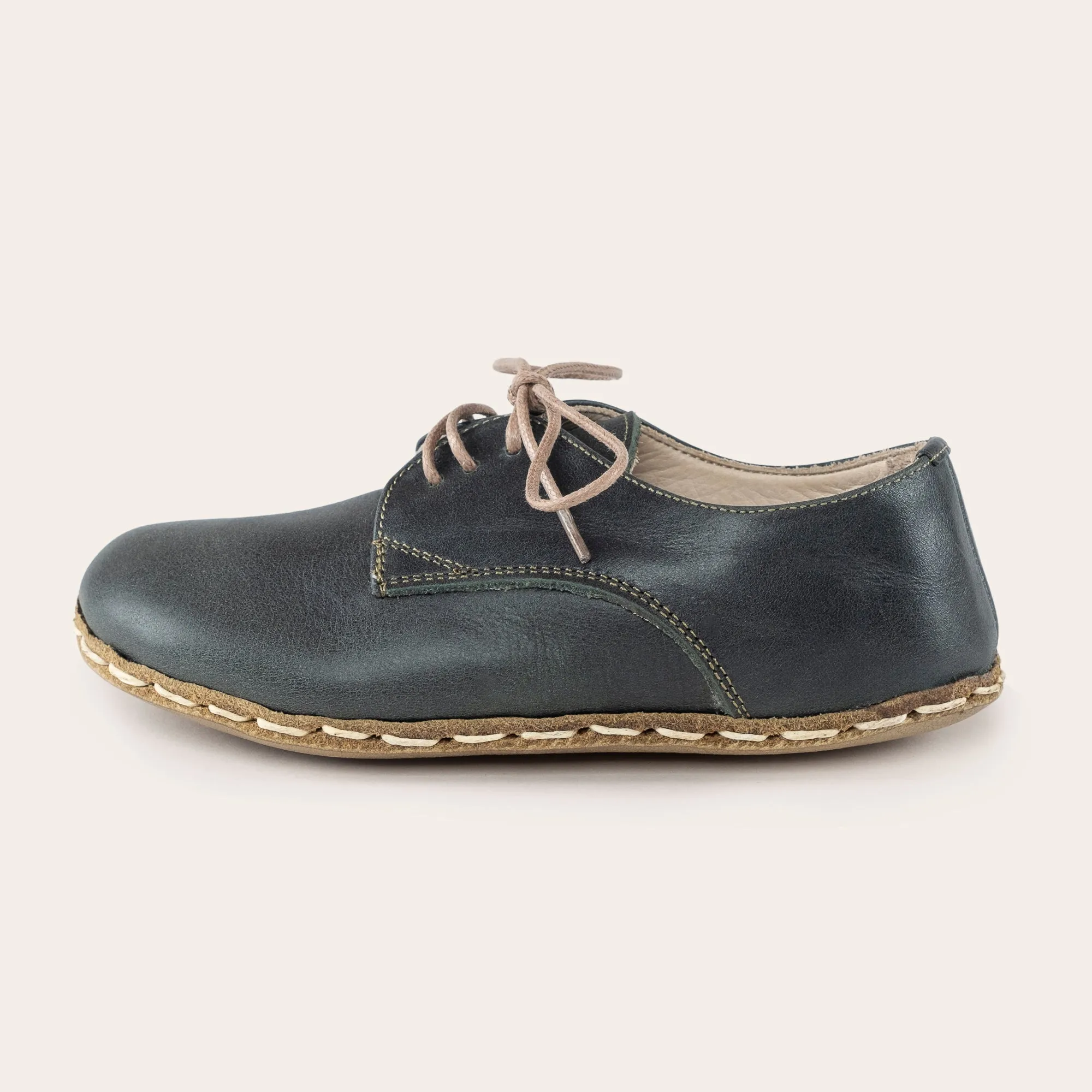 Kid's Green Barefoot Oxfords