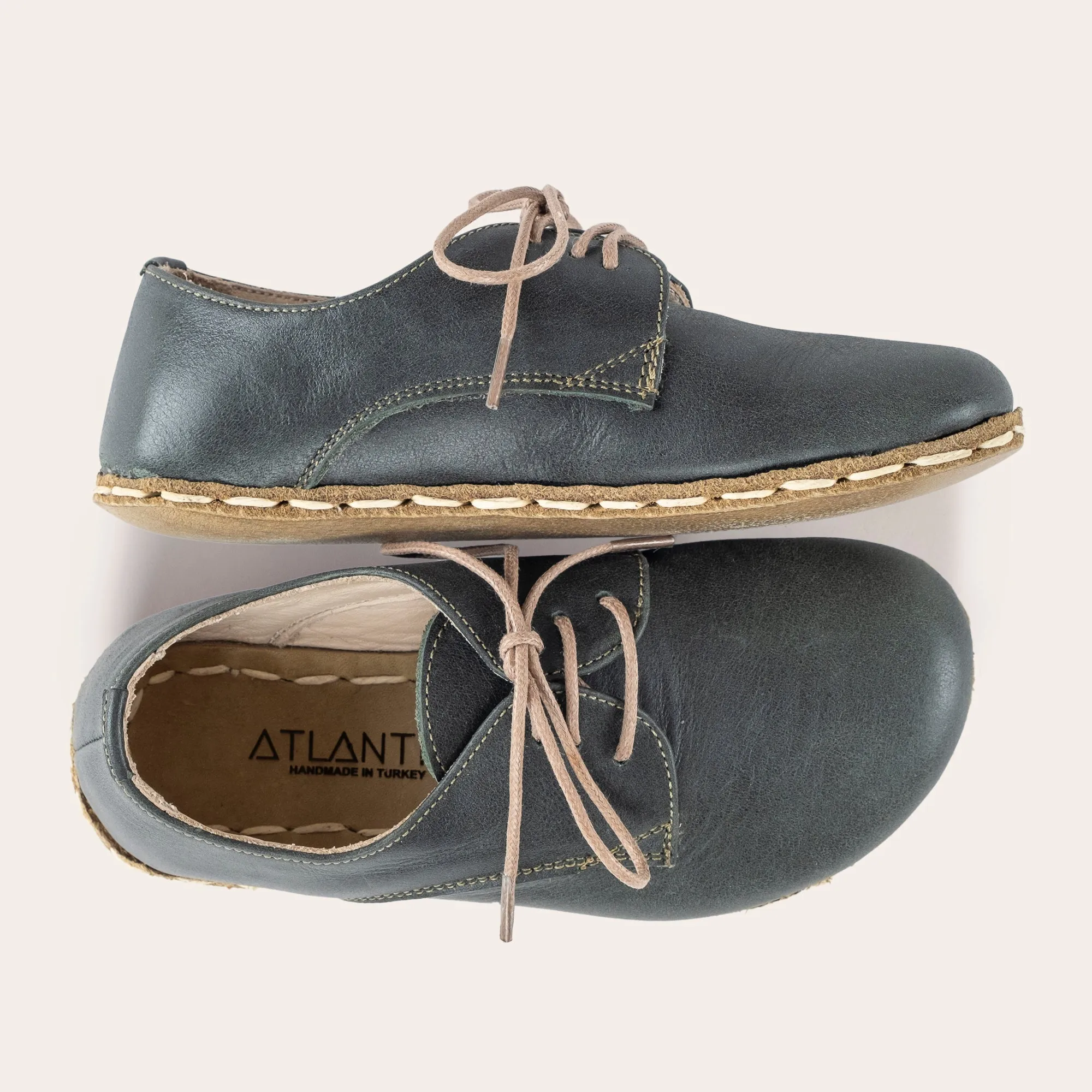 Kid's Green Barefoot Oxfords