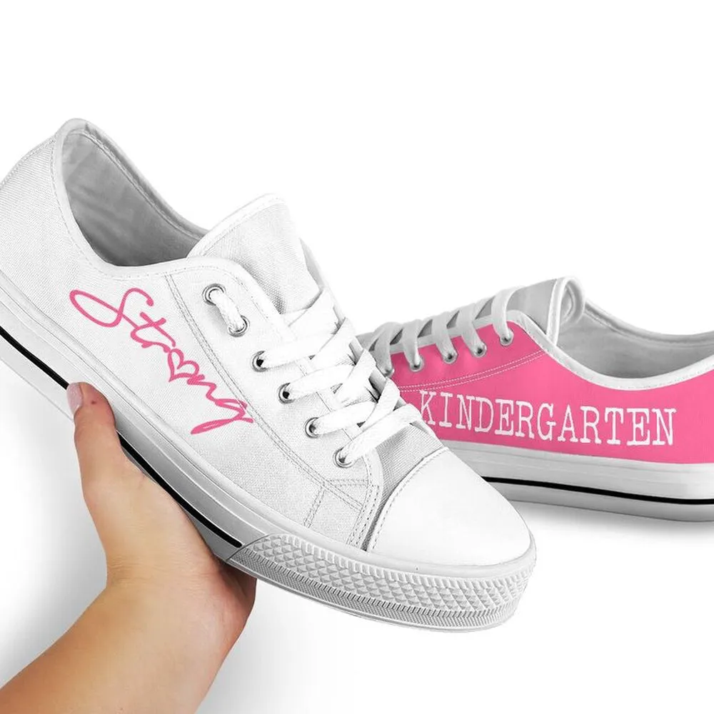 Kindergarten Strong Pink White Shoes, Teacher Shoes, Low Top Sneakers