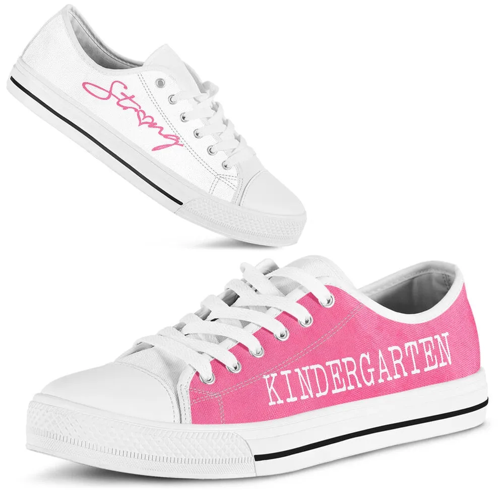 Kindergarten Strong Pink White Shoes, Teacher Shoes, Low Top Sneakers