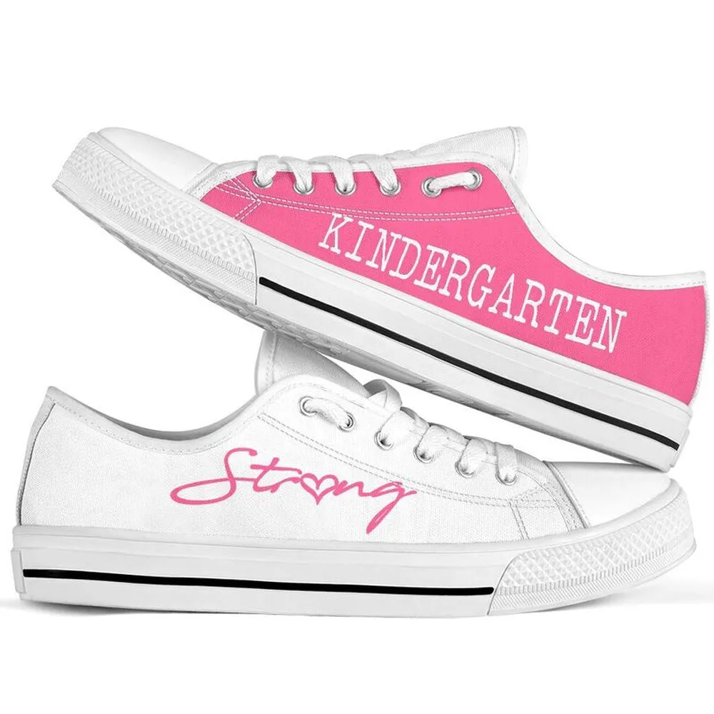 Kindergarten Strong Pink White Shoes, Teacher Shoes, Low Top Sneakers