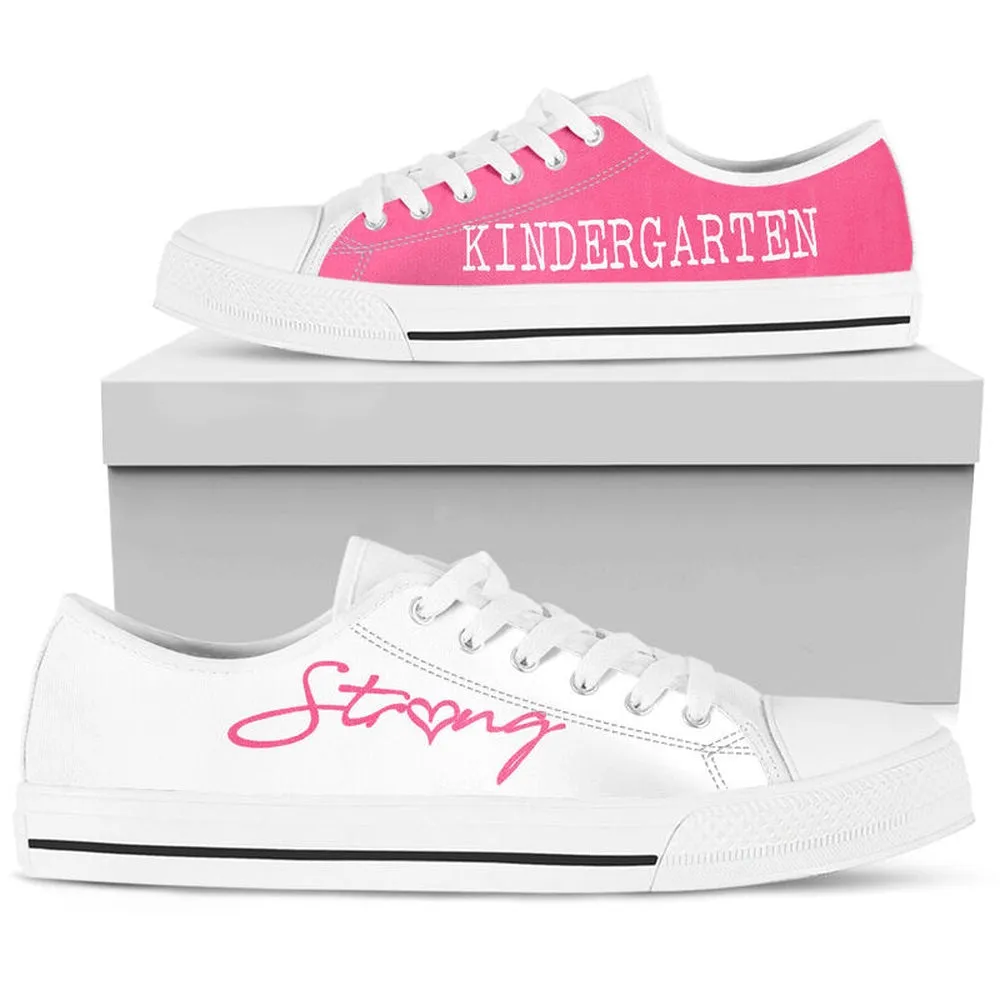 Kindergarten Strong Pink White Shoes, Teacher Shoes, Low Top Sneakers