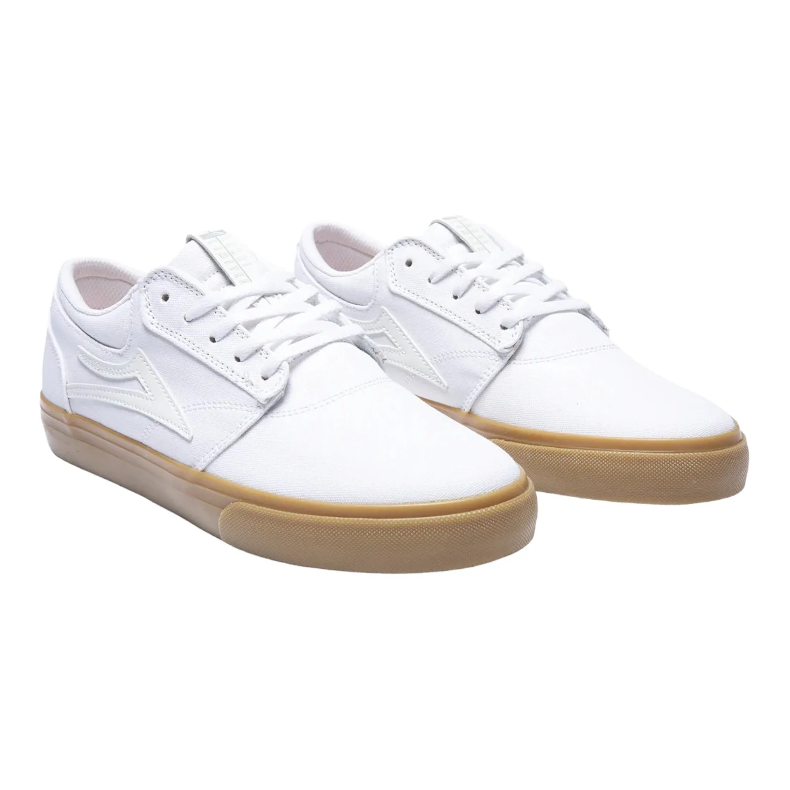 LAKAI  GRIFFIN - WHITE/GUM CANVAS