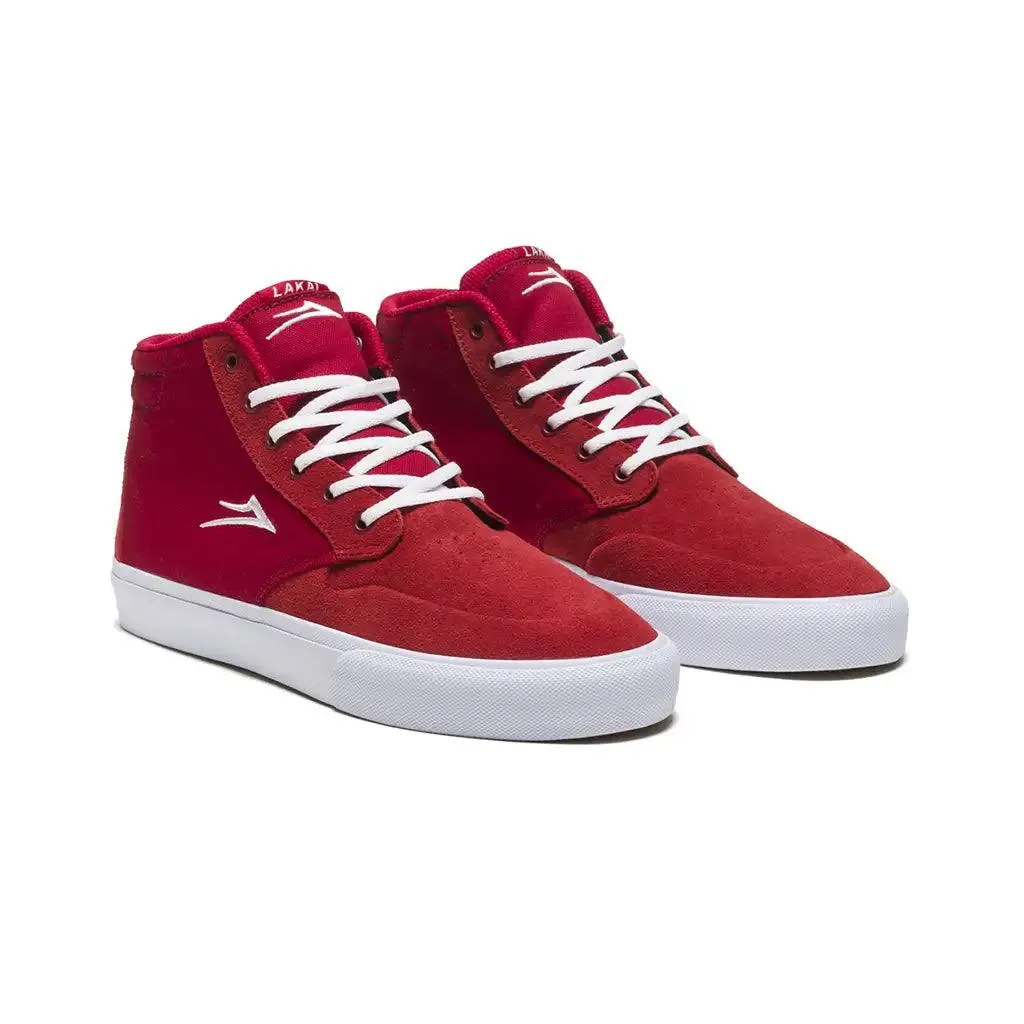 Lakai Riley 3 High Skate Shoe - Red Suede