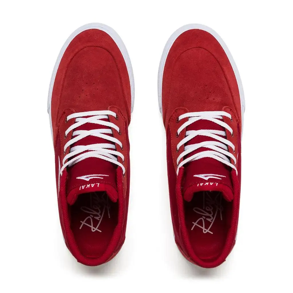 Lakai Riley 3 High Skate Shoe - Red Suede