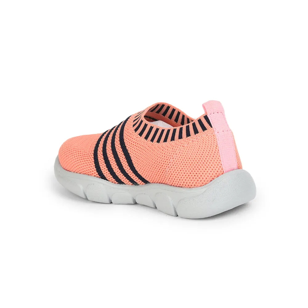 Lucy & Luke (Peach) Casual Slip on Shoes For Kids FLYNN-37 By Liberty