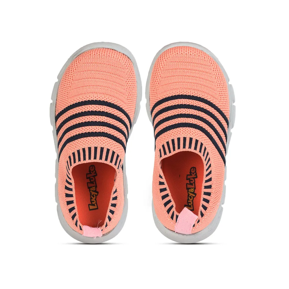 Lucy & Luke (Peach) Casual Slip on Shoes For Kids FLYNN-37 By Liberty