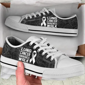 Lung Cancer Shoes Awareness Walk Low Top Shoes, Best Canvas Shoes, Low Top Sneaker