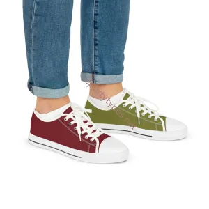 Men's Burgundy & Olive Low Top Sneakers