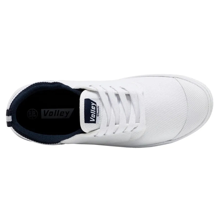 Mens Dunlop Classic Canvas Volleys Sneakers Casual White Navy Shoes