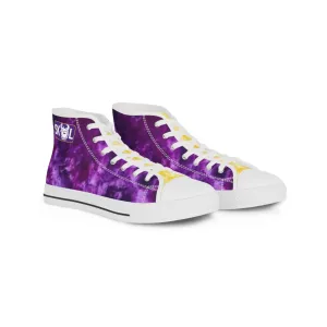 Men's High Top Sneakers - Purple/Gold Tie-Dye