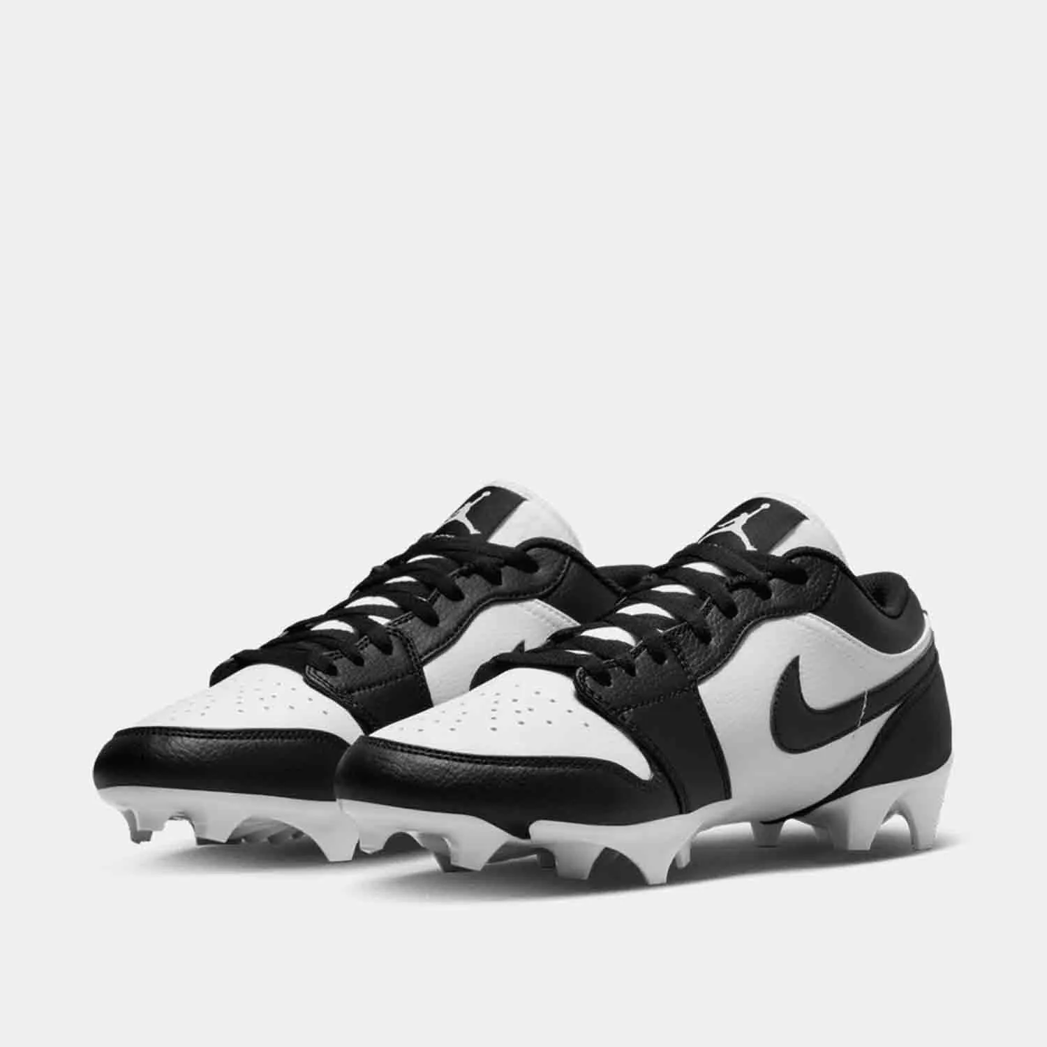 Men's Jordan 1 Low TD Football Cleats, White/Black