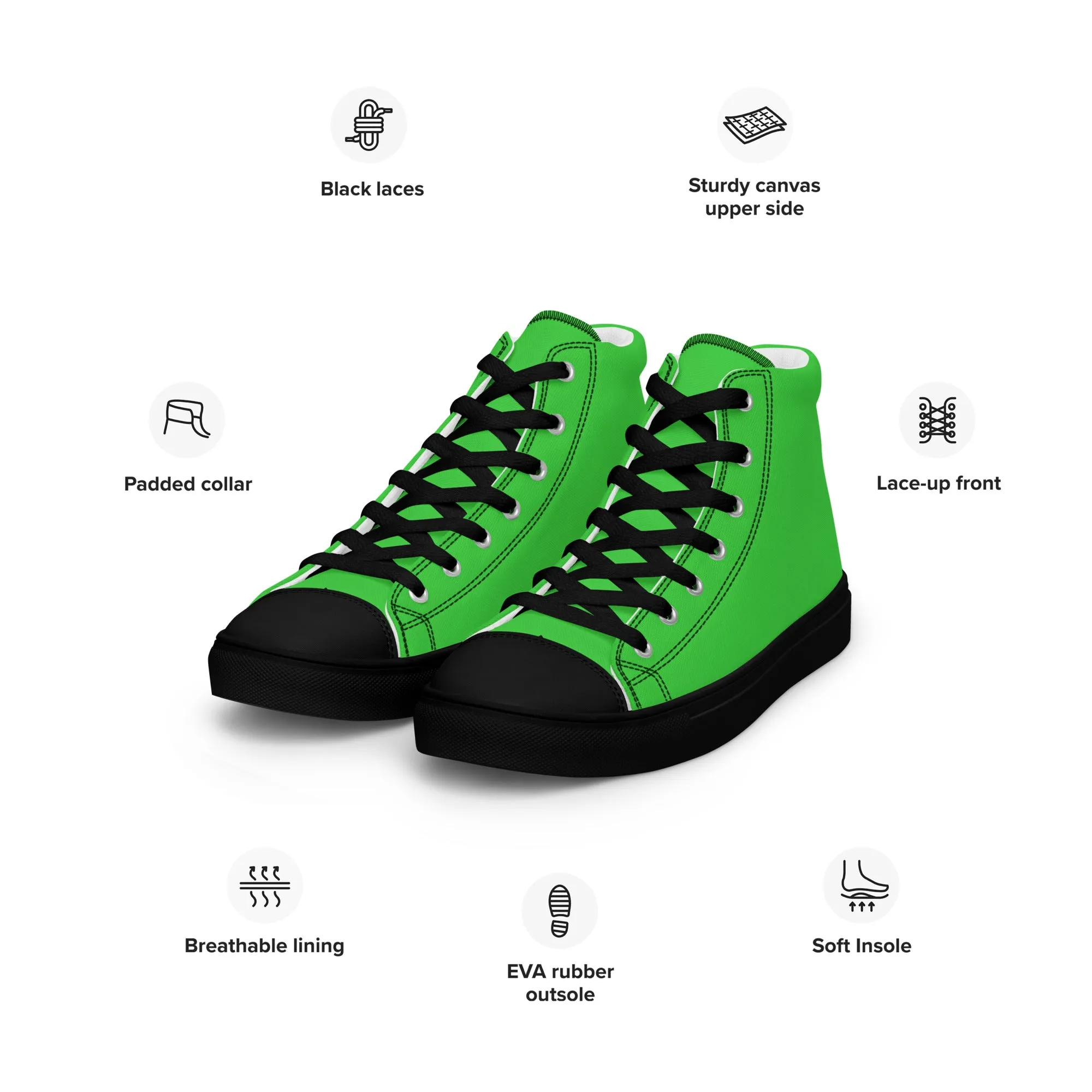 Men’s Lime Green High Top Shoes