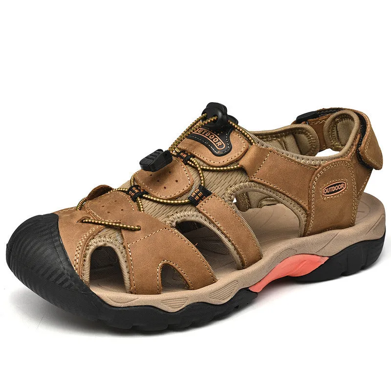 Men'S Outdoor Sports Sandals Leather Shoes