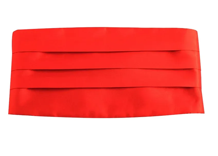 Mens Red Orange Adjustable Cummerbund